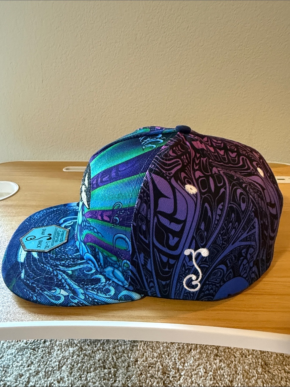 Grassroots California Limited Edition Phil Lewis Orca Snapback Hat Blue & Purple - Picture 2 of 4